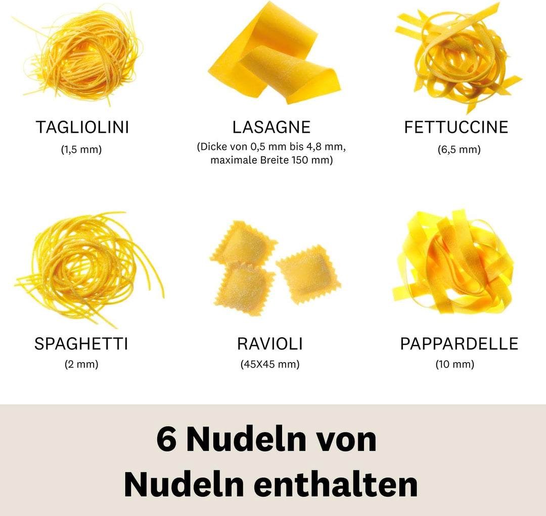 Marcato Multipast, Pastamaschinen-Set, verchromter Stahl, verschiedene Nudelformate, 20 x 20 x 15 cm