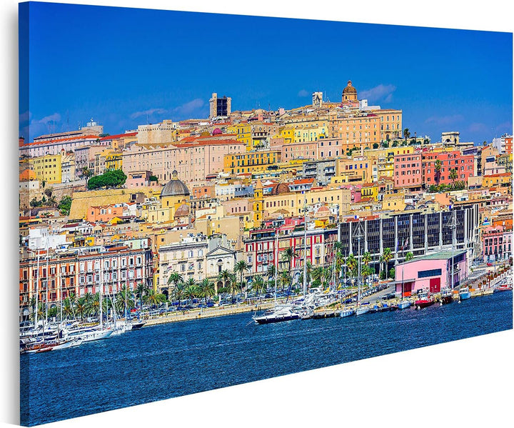 islandburner Bild auf Leinwand Cagliari Stadtbild Sardinien Italien Küste Skyline Mittelmeer Bilder