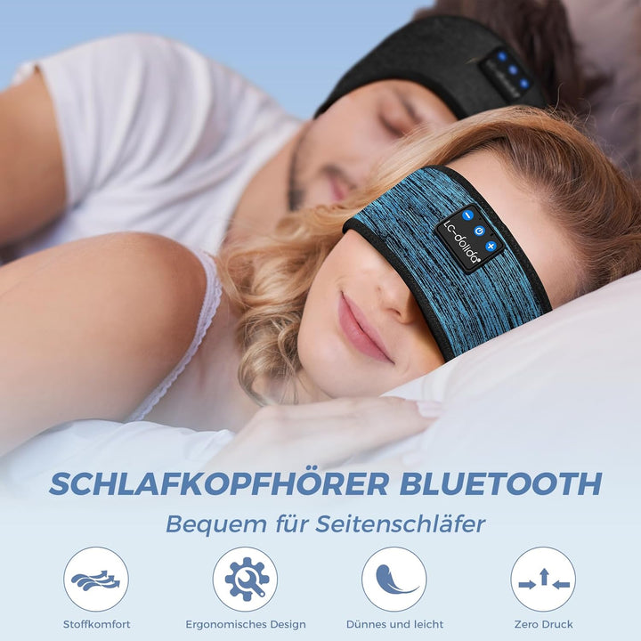 Schlafkopfhörer Bluetooth 5.4, Schlaf Stirnband Kopfhörer Headband Schlafmaske, Sportskopfhörer Musi