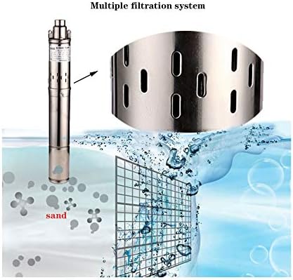 SHYLIYU Tiefbrunnenpumpe 220V Tauchpumpe Edelstahl Tauchpumpe oder Hauswasserwerk und Garten (0.25KW