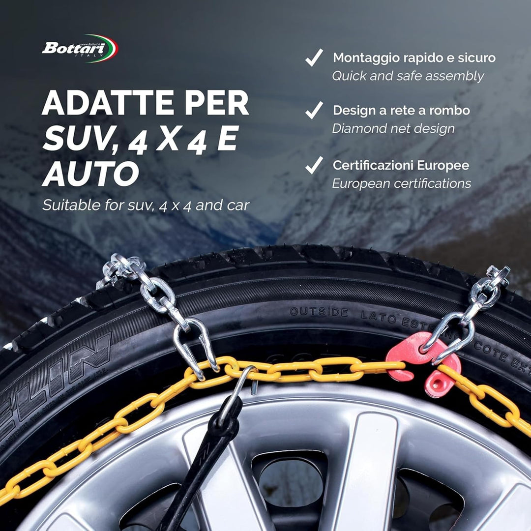Bottari 68002: Schneeketten "Master", 16 mm, Grösse 220, ÖNORM, für SUVs, busse, transporter und woh