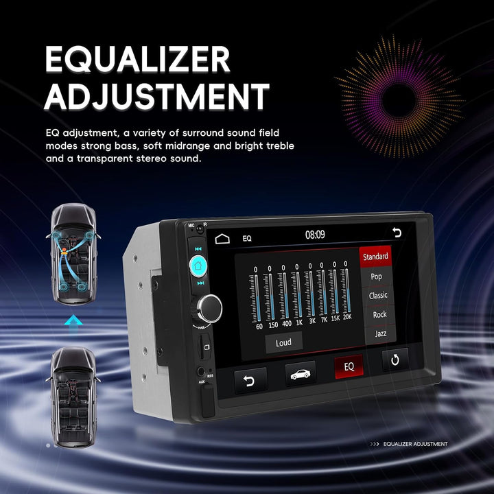 【2025 Upgrade】 Camecho Doppel DIN Autoradio Bluetooth 7 Zoll BildschirmTouchscreen MP5 Player USB/SD