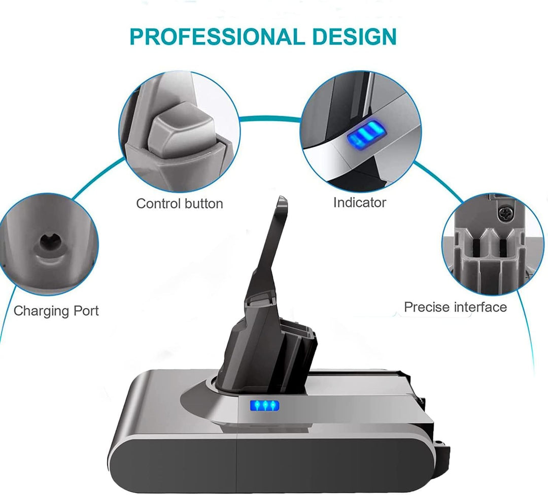 Verbesserter V8 8.0Ah Ersatzakku für Dyson V8 Akku für Dyson Absolute Animal Motorhead Fluffy SV10 A