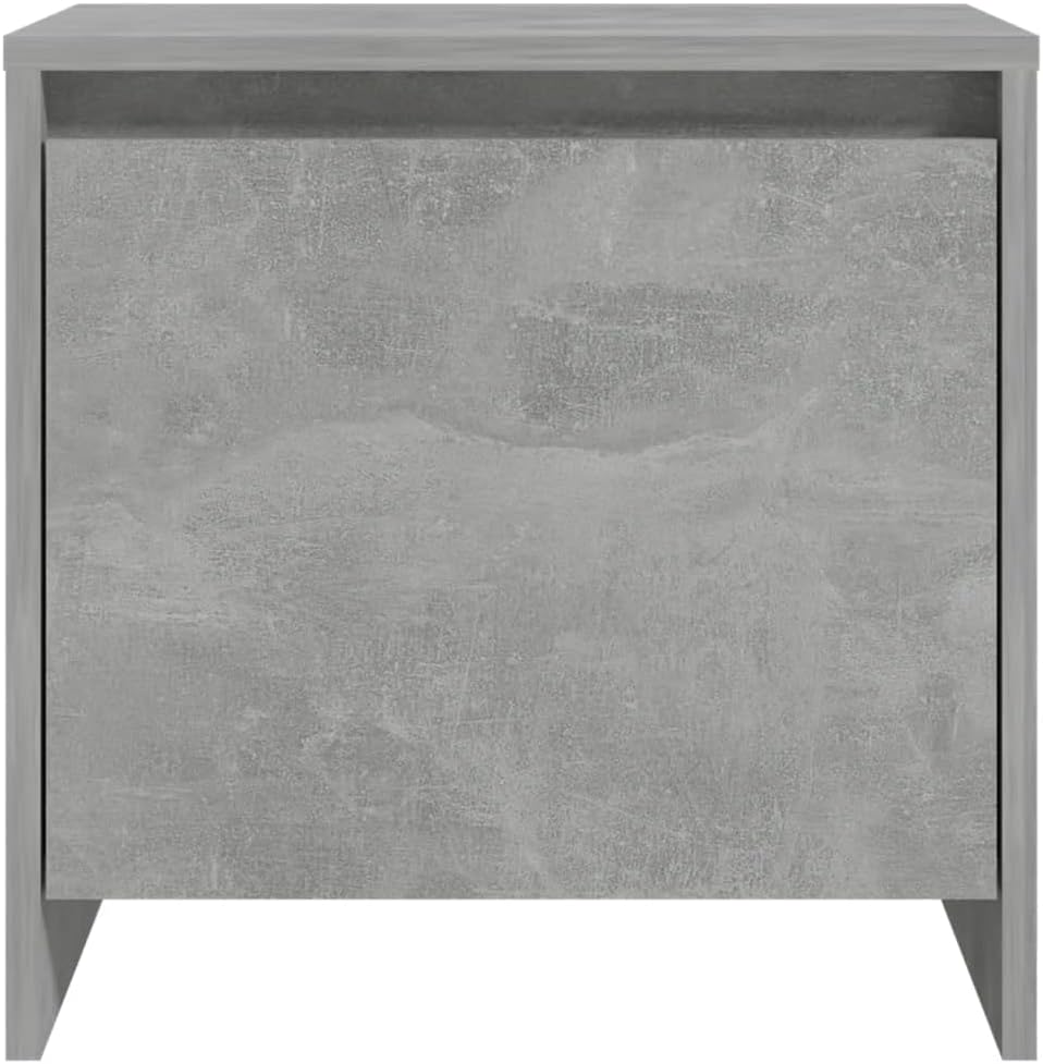 FIRBNUS Bedside Table Nachtkonsole Beistelltisch mit Stauraum Night Stand Nachttisch Betongrau 45x34
