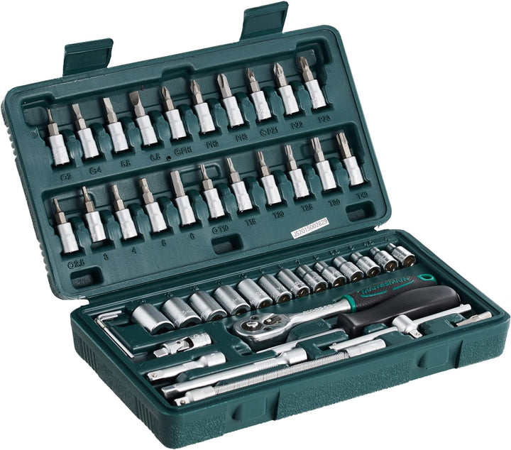 Brüder Mannesmann Werkzeug M 2040 Steckschlüsselsatz 1/4", 46-tlg Single, Single