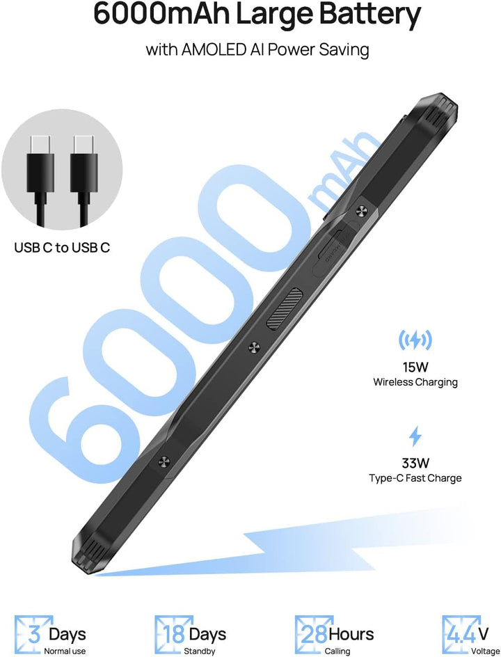 DOOGEE V20 Dual 5G Outdoor Smartphone, 6.43 Zoll 2K AMOLED Outdoor Handy, 8GB+256GB,64 MP Triple-Kam