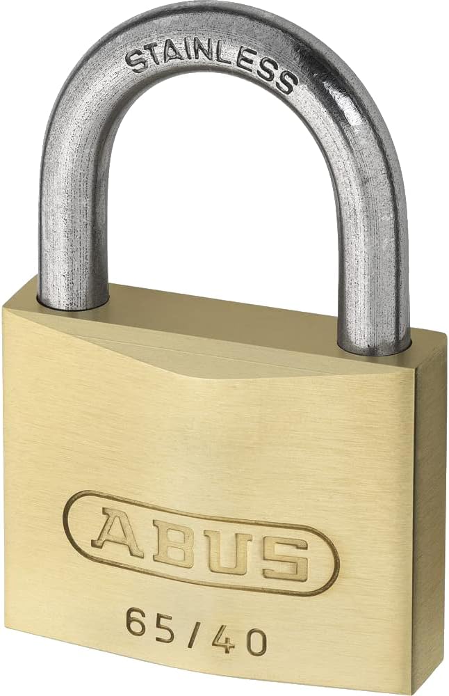 Abus - 65IB/40 40mm Messing Vorhängeschloss Edelstahl Schäkel LS 63 Carded - ... 40mm single Bügelhö