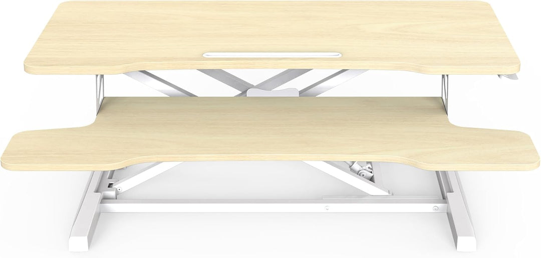FITUEYES Höhenverstellbar Schreibtischaufsatz Büro Sitz Steh Computertisch 92 x 40 cm Stehpult mit T