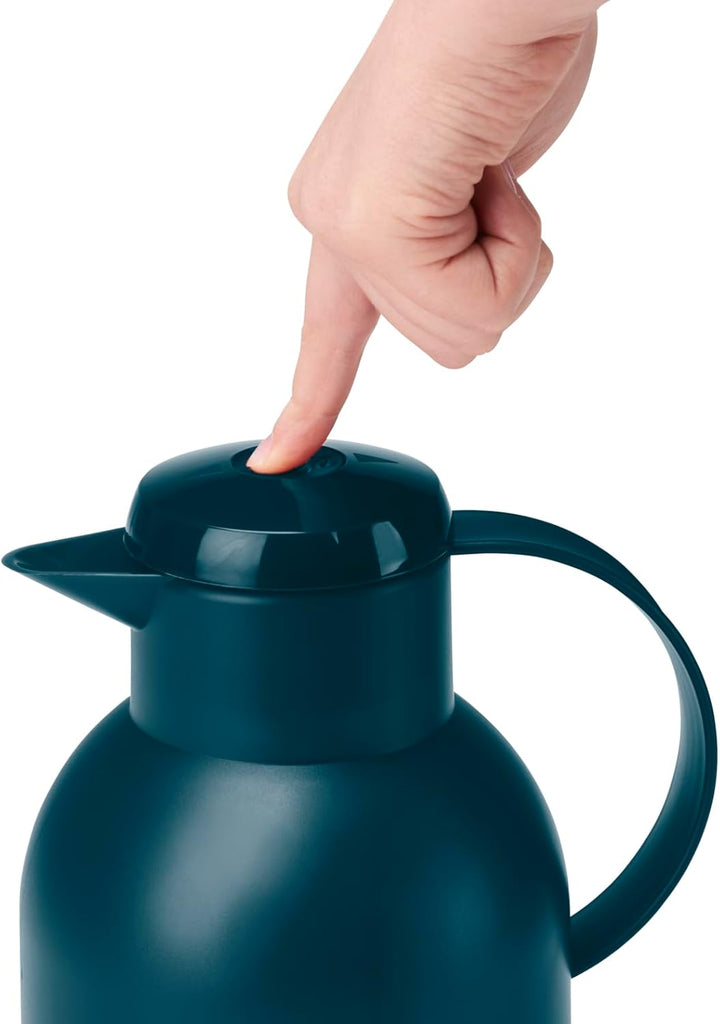 Emsa N40120 Samba Isolierkanne |1,5 Liter | Quick Press Verschluss | 12h heiss und 24h kalt | Transl