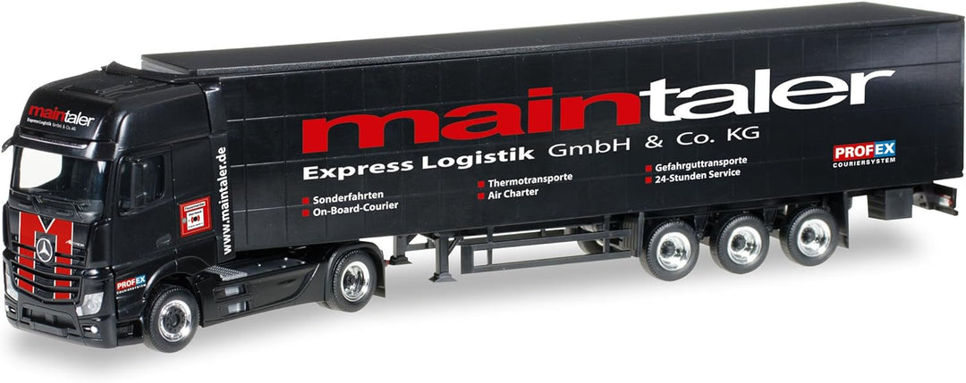 herpa 306300 - Mercedes-Benz Actros Gigaspace Gardinenplanen-Sattelzug Maintaler, Fahrzeug