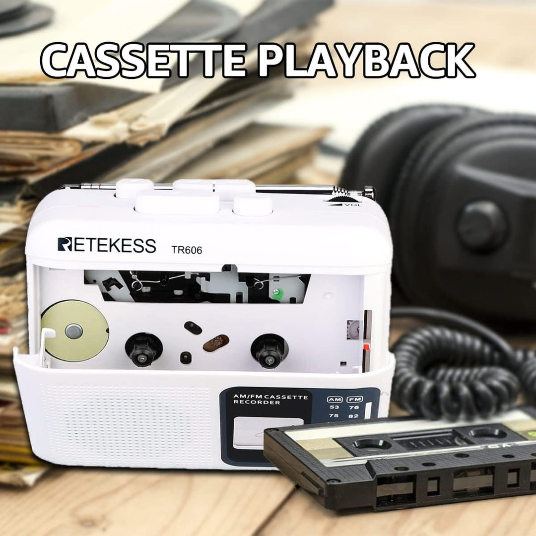 Retekess TR606 Tragbare Kassettenspieler und Tape Recorder Walkman, Kleines FM AM Radio, Walkman Kas
