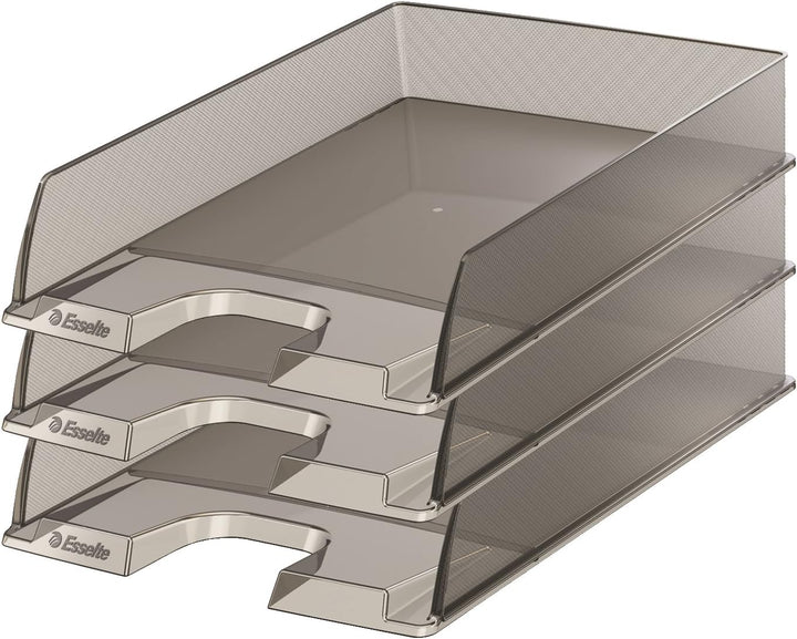 Esselte Briefkorb, A4, 10er Pack, Grau Transparent, Europost, 623604, Grau Transparent