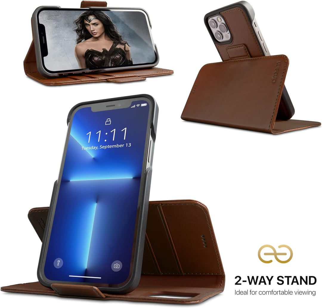 Dreem Fibonacci iPhone 13 Pro Max Brieftaschen-Etui / 2-in-1 stossfestes Etui und abnehmbares Folio