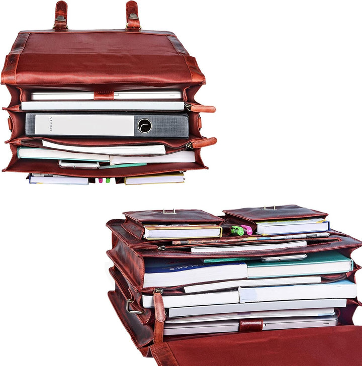 STILORD 'Marius' Klassische Lehrertasche Leder Schultasche XL gross Aktentasche zum Umhängen Busines