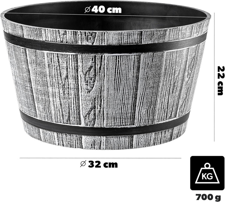 KADAX Blumentopf, Blumenkübel aus Kunststoff, runder Pflanzkübel, Innen- und Aussenbereich, Übertopf