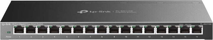 TP-Link TL-SG116E 16-Ports Gigabit Easy Smart Managed Netzwerk Switch(Gigabit-RJ45-Ports, Metallgehä