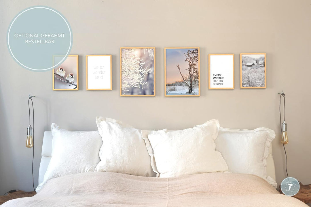 Papierschmiede® Mood Poster Set Winter Wonderland, Bilder Wohnzimmer Deko Schlafzimmer, 2x 30x40 cm