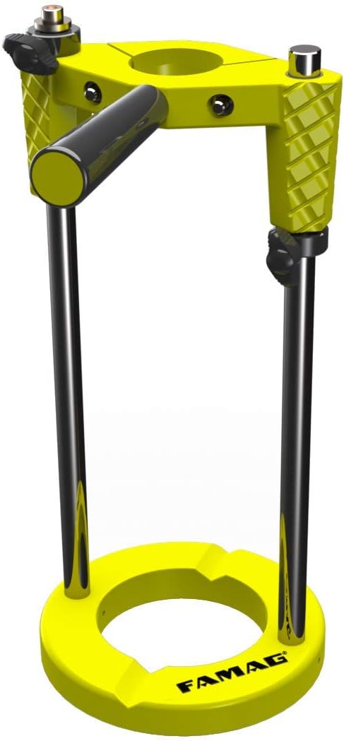 FAMAG Senkvorrichtung 210 mm | runder Fuss | Mobile Halterung aus Aluminium für Bohrmaschinen & Akku