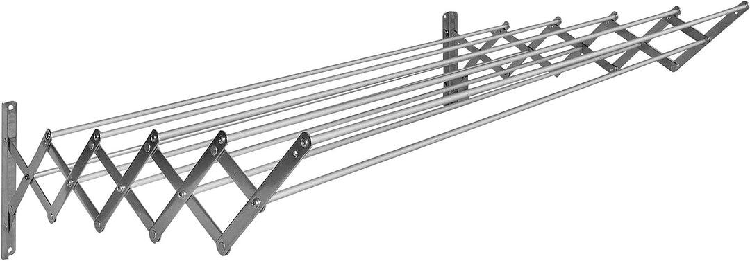 Wäscheständer, ausziehbarer, aus Edelstahl, mit 10 Aluminium Stäbe, 80 cm., Silber