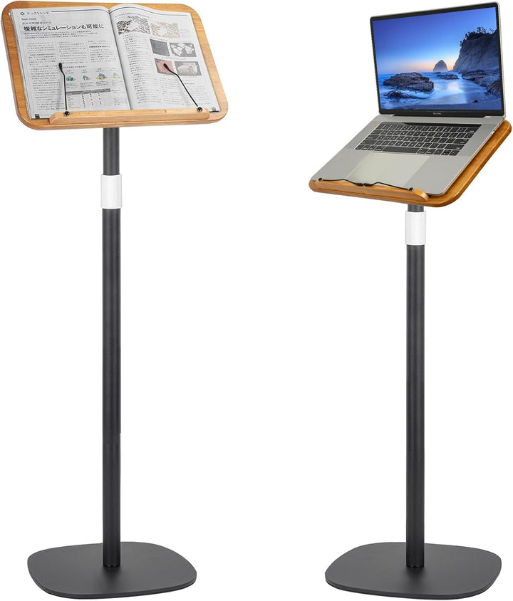 OUUTMEE Lesebuchständer, anhebbarer Beistelltisch, Winkelverstellung, Metallstruktur, Laptop, Kochbu