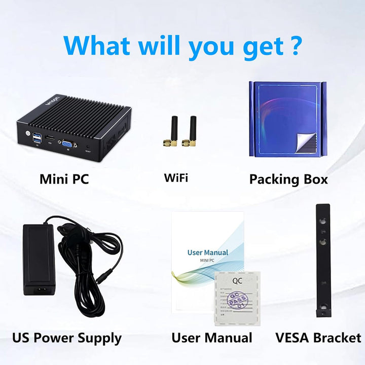 Sharevdi Mini PC Micro Firewall Appliance, Intel Celeron J4125 Quad Core Mini Computer, Firewall Min