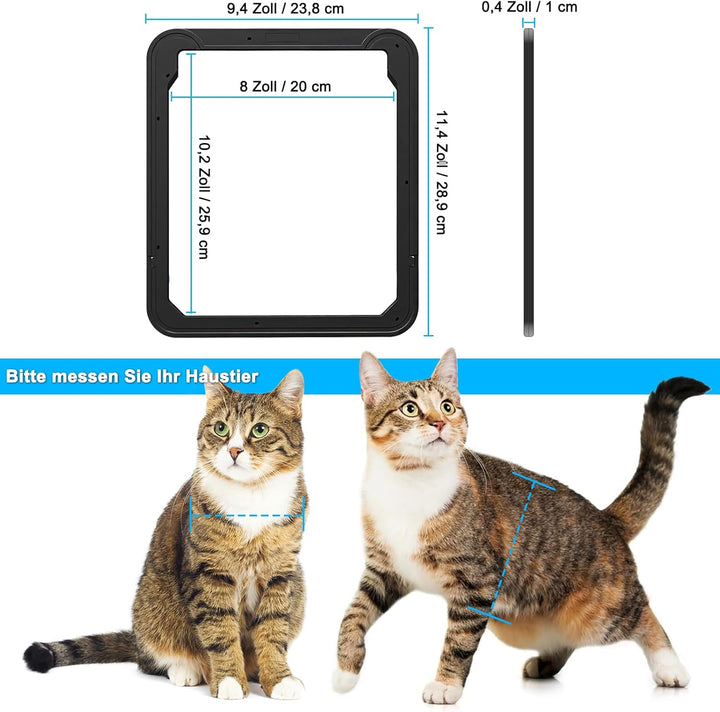 Ownpets Haustierklappe, Katzenklappe für fliegengitter, Magnetische Katzentür mit automatische versc