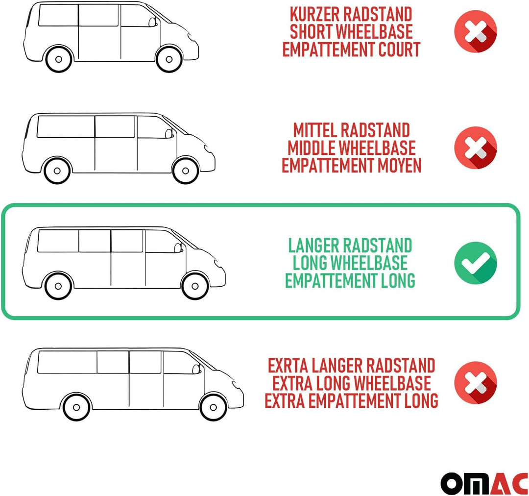 Trittbretter Schweller Seitenbretter kompatibel mit Mercedes Vito V-Klasse W447 2014-2023 Langer 2X