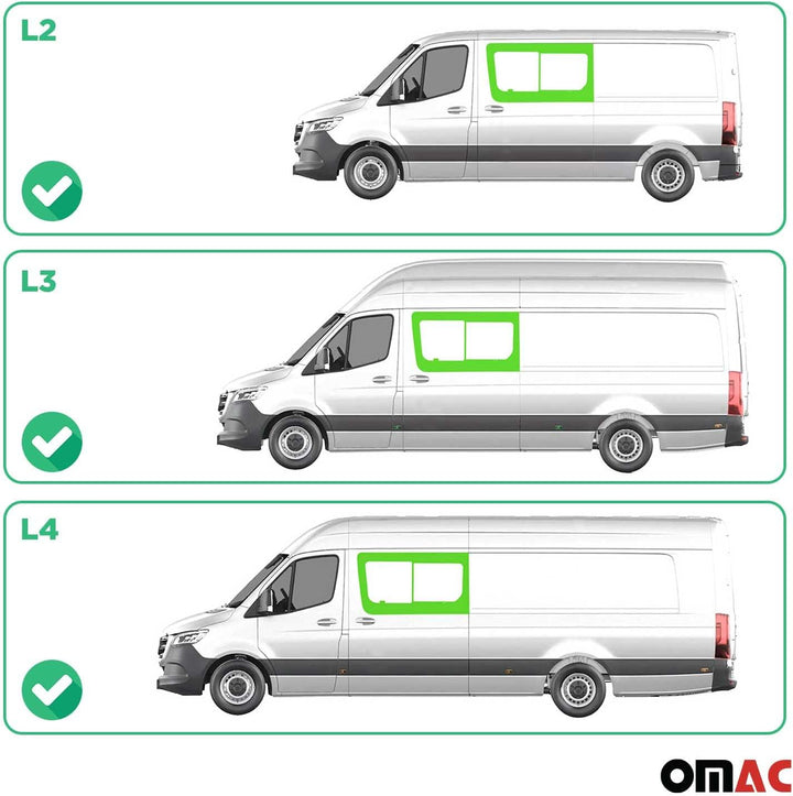 Schiebefenster kompatibel mit Mercedes Sprinter W906 2006-2018 Links Schiebetür L2 L3 L4 Sprinter L2