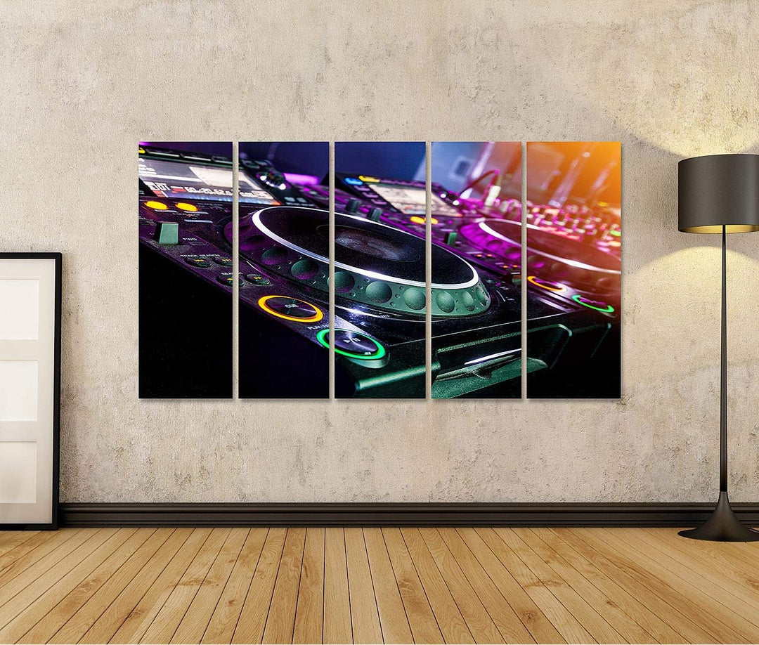 islandburner Bild auf Leinwand Dj Cd Player Mischpult Nachtclub Bilder Wandbilder Poster Leinwand 17