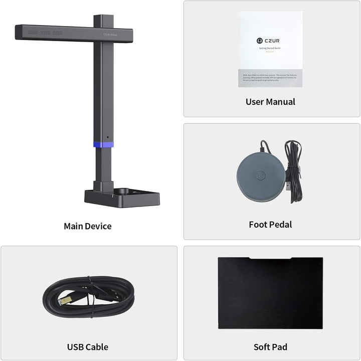 CZUR Shine Ultra Pro 24 MP Professionelle Dokumentenkamera Faltbarer Dokumentenscanner A3 Buchscanne