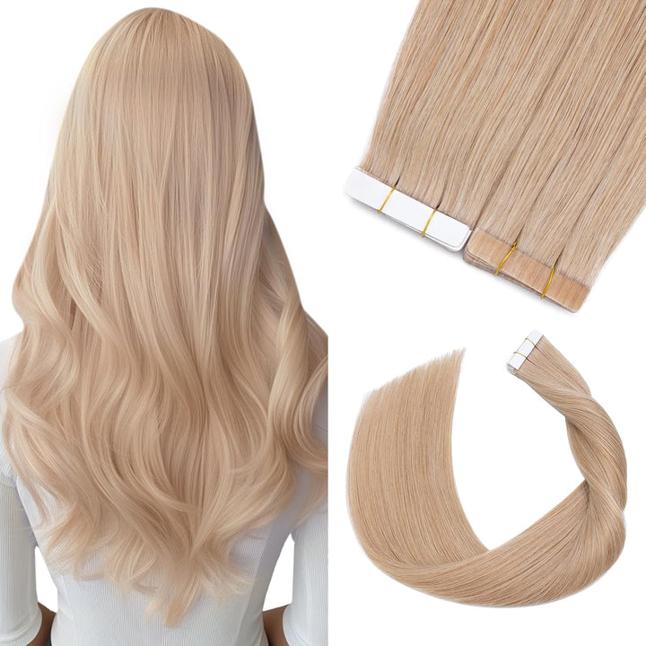 Silk-co Tape Extensions Echthaar 20stk, Haarverlängerung Tape in Extensions Echthaar, Remy Haarexten