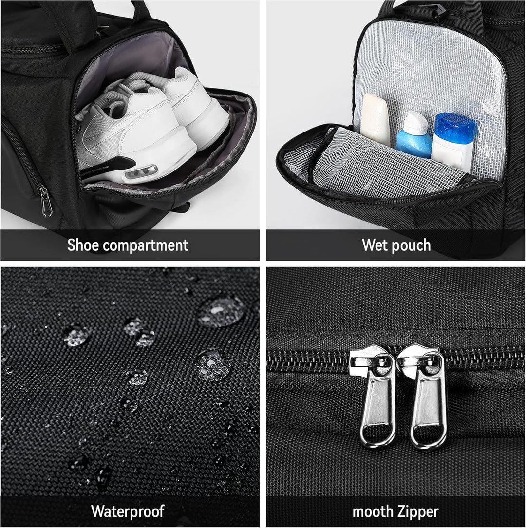 Sport Gym Bag Men,Sport Duffel Bag with Shoes Compartment and Wet Pocket Travel Duffel Bag Lightweig