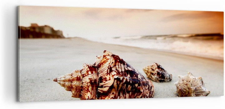 Panorama Bilder auf Leinwand 100x40cm Leinwandbild Strand schön karibisch bunt Gross Wanddeko Bild S