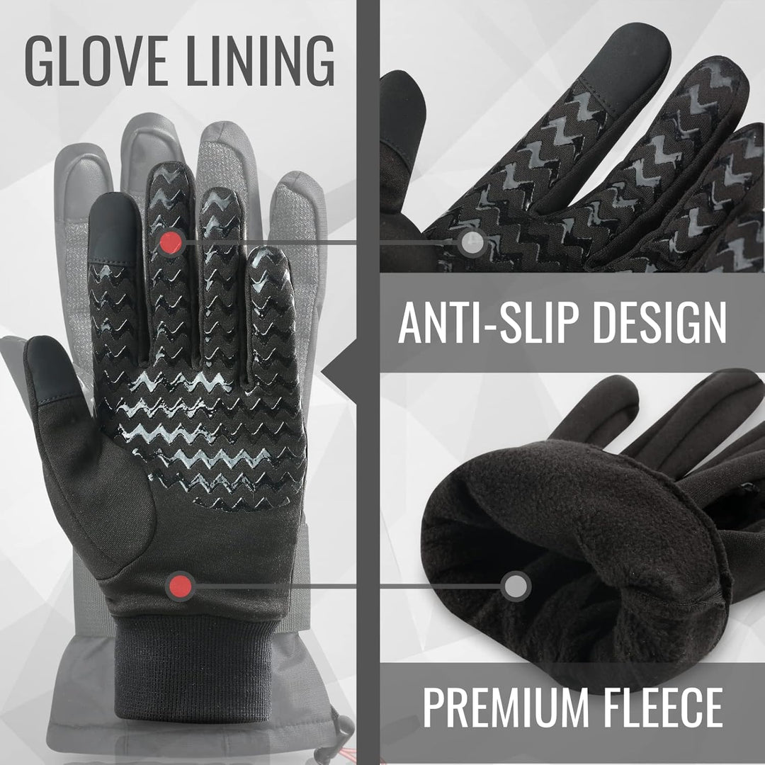 devembr Advanced Ski-Handschuhe mit Handgelenkschutz und Herausnehmbarem Innenfutter (S/M/L), M