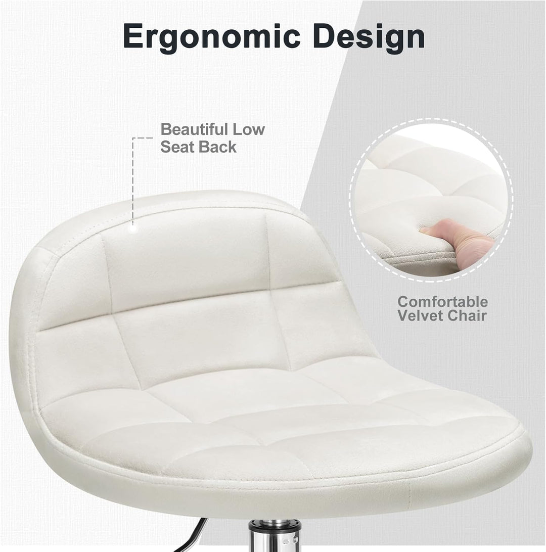 WOLTU Bürohocker mit Rollen, Schminktisch Stuhl höhenverstellbar, Rollrocker mit niedriger Rückenleh