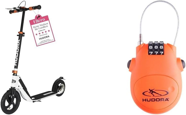 HUDORA BigWheel Air 230 Scooter - Tretroller mit/ohne Handbremse - Stabiler Aluminium-Roller mit Luf