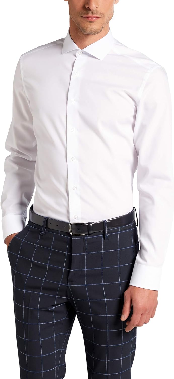 ETERNA Herren Original Shirt Slim FIT 39 Weiss, 39 Weiß