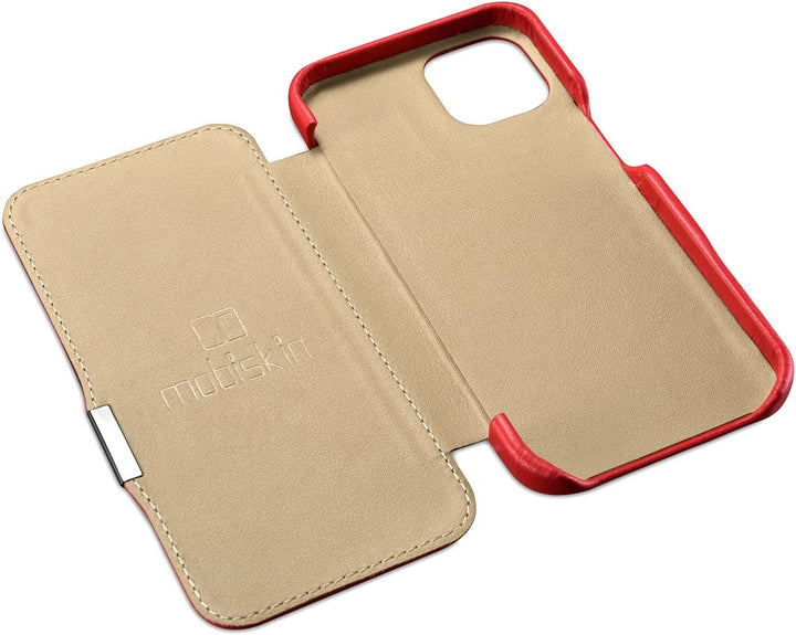 Mobiskin Hülle kompatibel mit Apple iPhone 13 Mini (5,4 Zoll), Handyhülle mit echtem Leder, Case, Sc