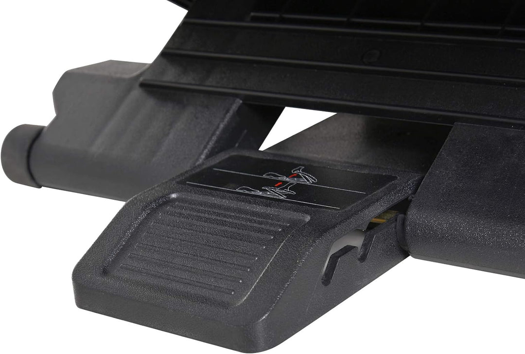 HOMCOM Fussstütze, Fussablage, Fussablage, 3 Höhen Verstellbar, HIPS, schwarz, 45 x 34 x (10-16,5) c