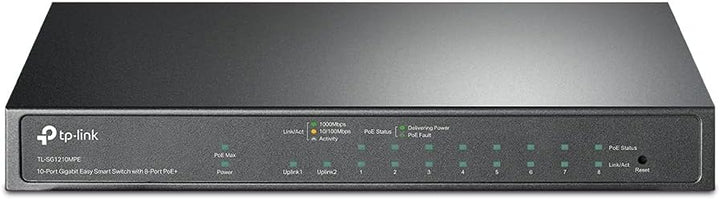 TP-Link TL-SG1210MPE Gigabit 10 Port Managed PoE Switch (8 Gigabit PoE+ Ports, 1* Gigabit SFP Port,