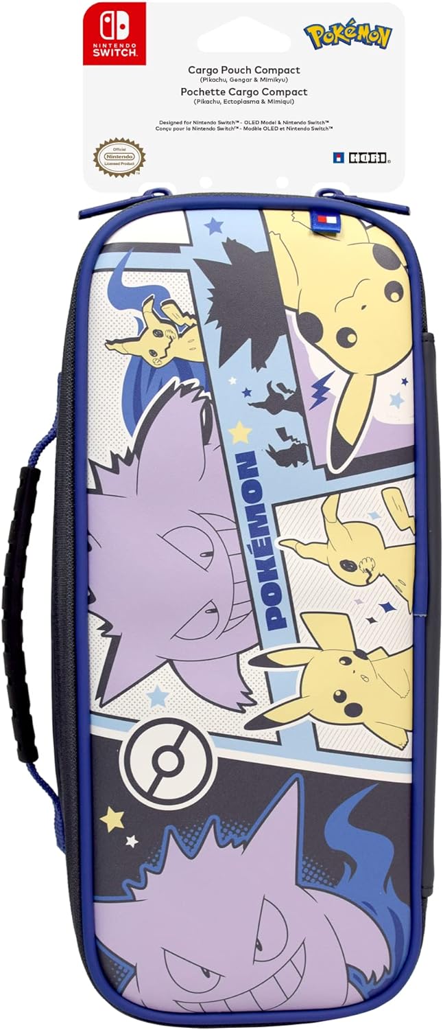 Hori Nintendo Switch Cargo Pouch Compact (Pikachu, Gengar, & Mimikyu) - Split Pad Compact Compatible