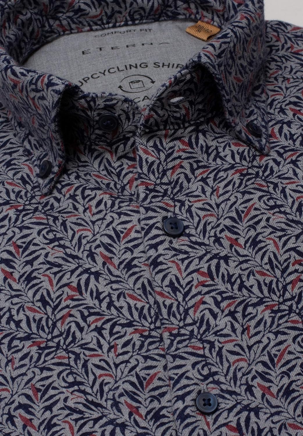 eterna Langarm Hemd Comfort Fit Flanell Bedruckt