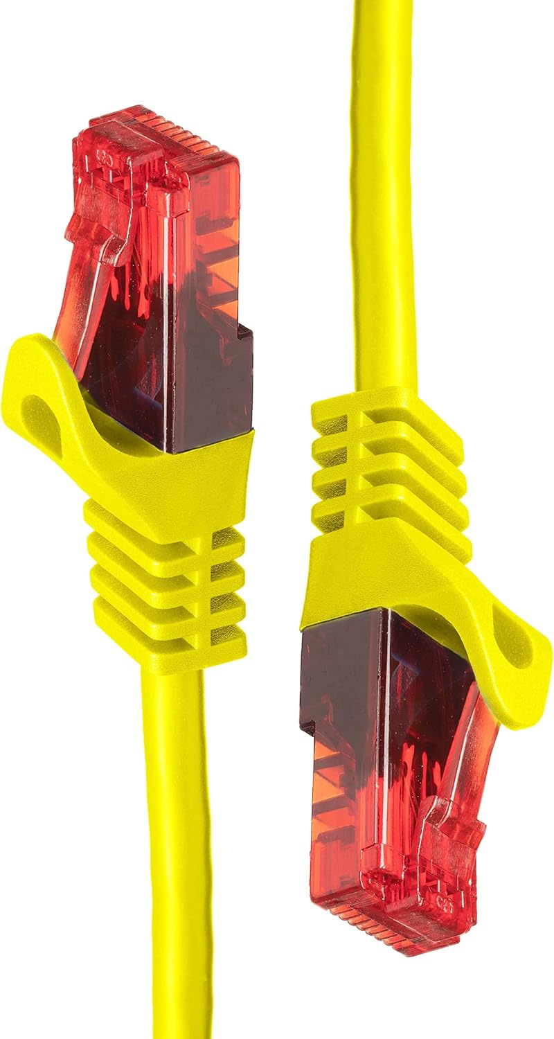 BIGtec - 5 Stück - 30m Gigabit Netzwerkkabel Patchkabel Ethernet LAN DSL Patch Kabel gelb (2x RJ-45