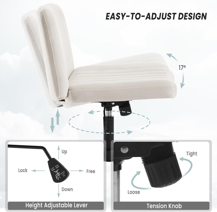 WOLTU Relaxsessel ohne Armlehne, Bürostuhl, Schreibtischstuhl Drehstuhl, Ergonomischer Stuhl, Samt S