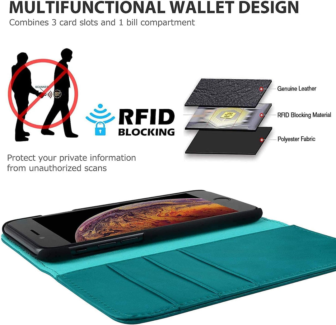 VISOUL iPhone SE 2022/2020 Hülle, iPhone 8/7 Handyhülle,Stossfeste Schutzhülle [Erstklassiges Rindsl