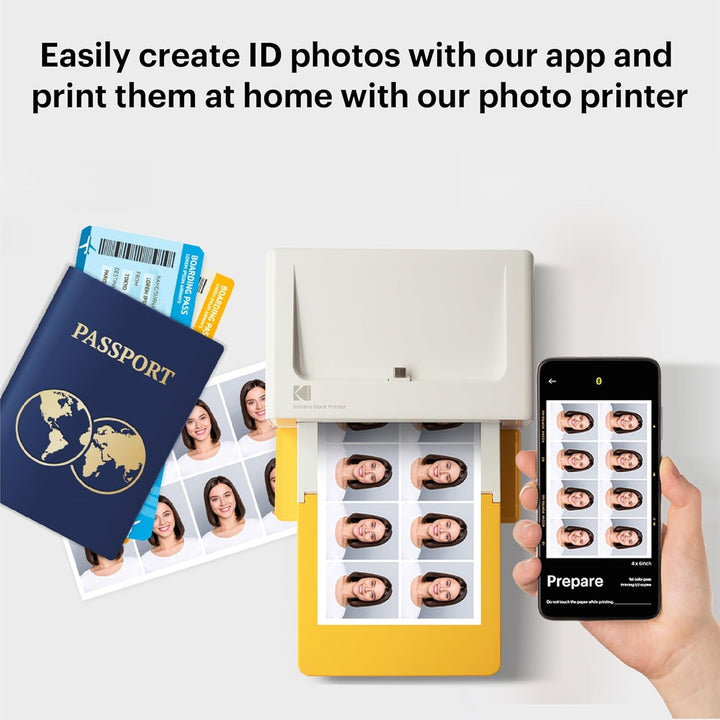 KODAK Dock Plus Portable Instant Photo Printer, Compatible with iOS, Android and Bluetooth DevicesFu