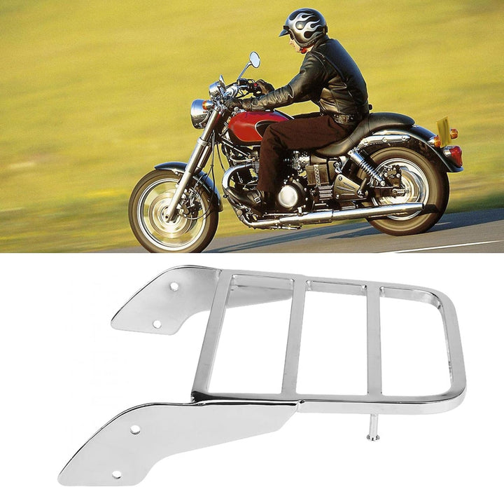 Tomotato Motorrad Rückenlehne Sissy Bar Gepäckträger, Chrom Heckgepäckträger für Shadow VT750 C2 199