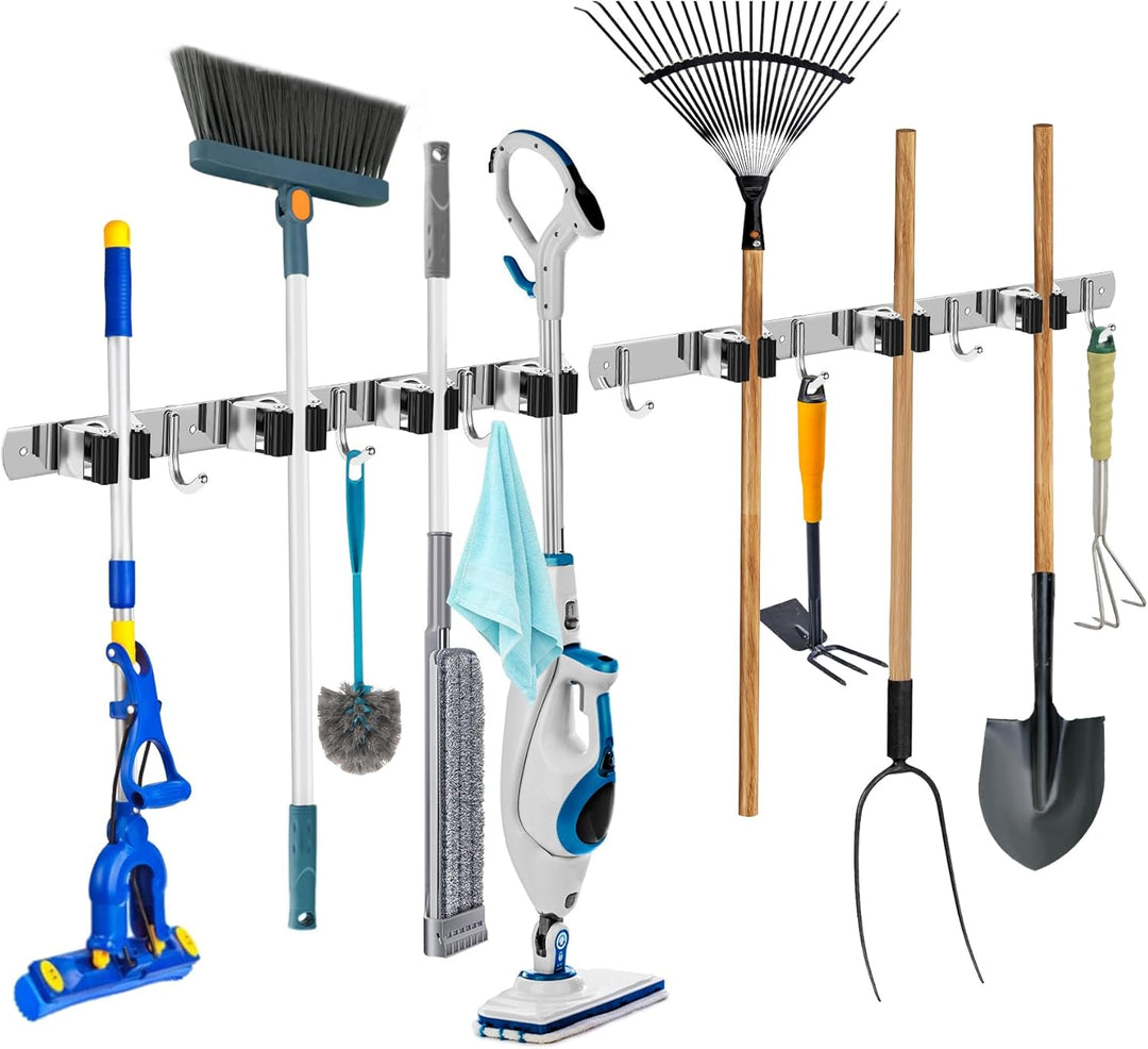 WECUTE Besenhalterung Wand 2 Stรผck Gerรคtehalter Hakenleiste Besenhalter Gartengerรคtehalter Gartenger
