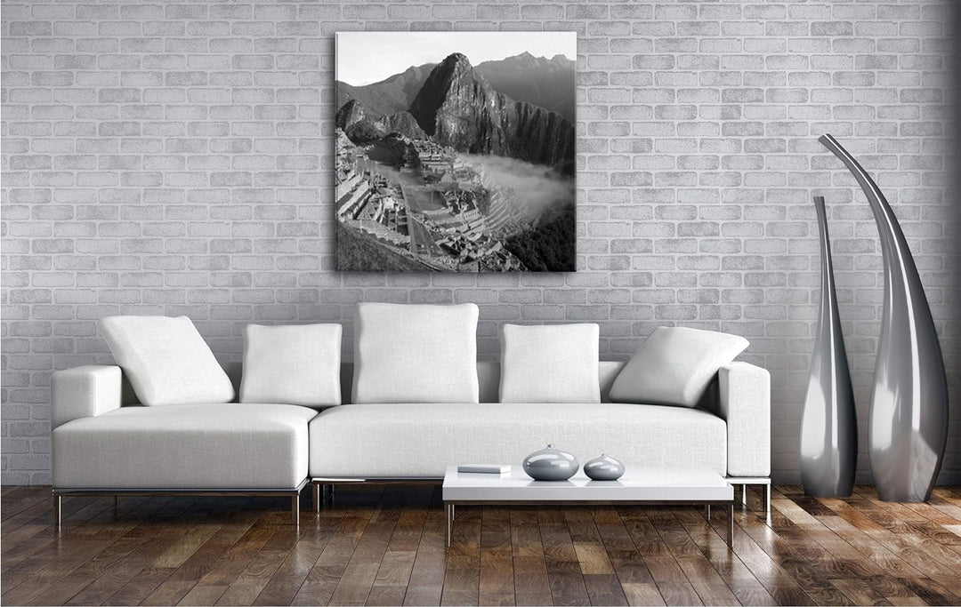 deyoli Machu Picchu Ruinenstadt in Peru im Format: 70x70 Effekt: Schwarz&Weiss als Leinwandbild, Mot
