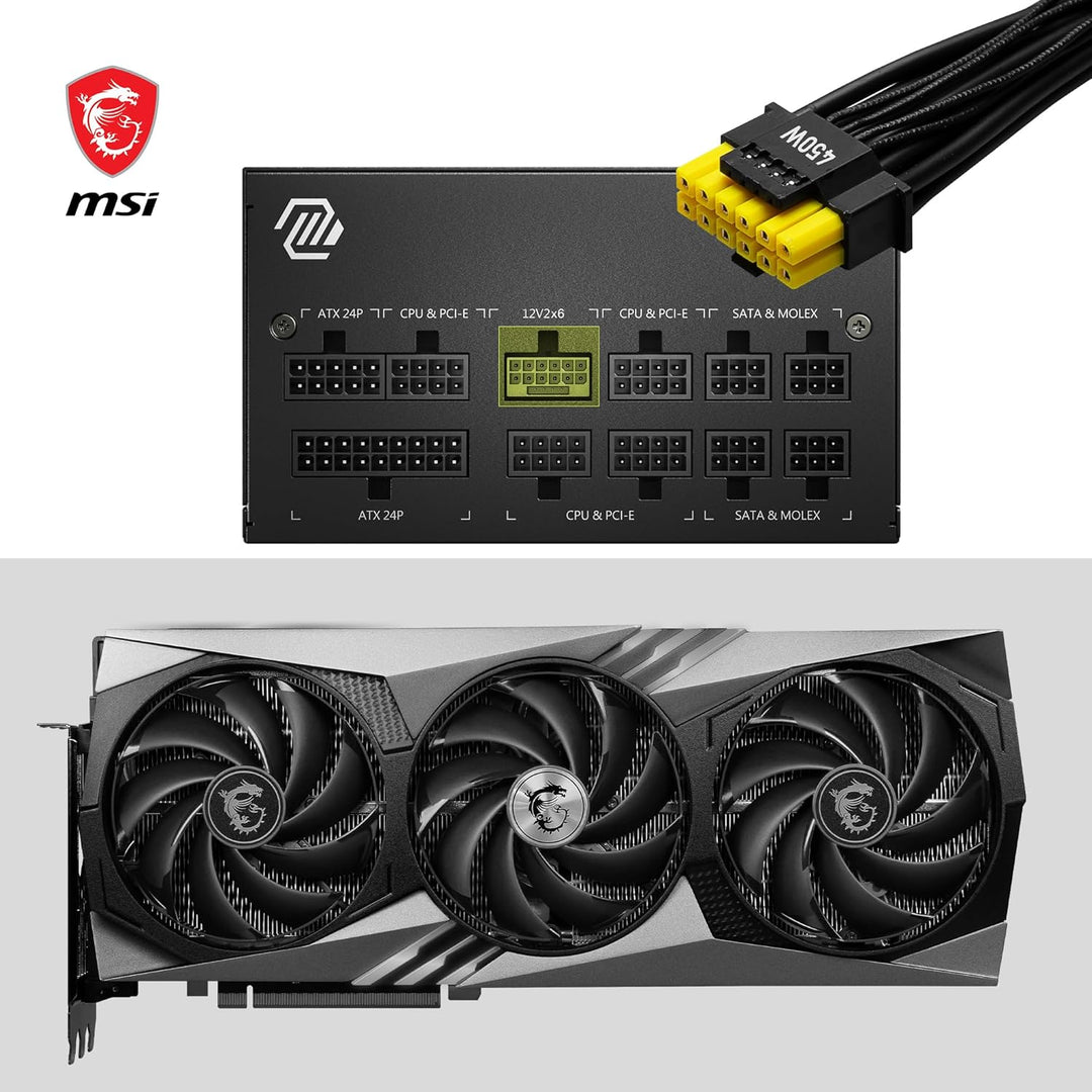 MSI MAG A750GL PCIE5 Netzteil, 750W, 80 Plus Gold vollmodular, ATX 3.0, unterstützt PCIe 5.0 GPU, 12